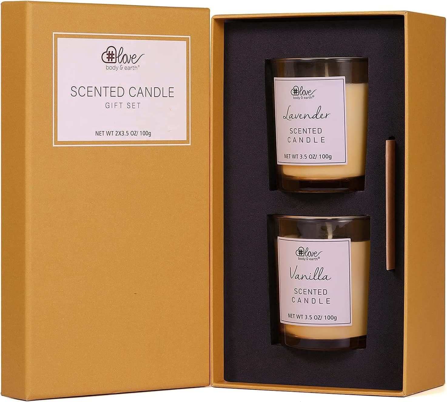 Scented Candles Gift Set - Natural Soy Wax Aromatherapy Set, 2x3.5Oz Natural Essential Oil Long L... | Amazon (US)