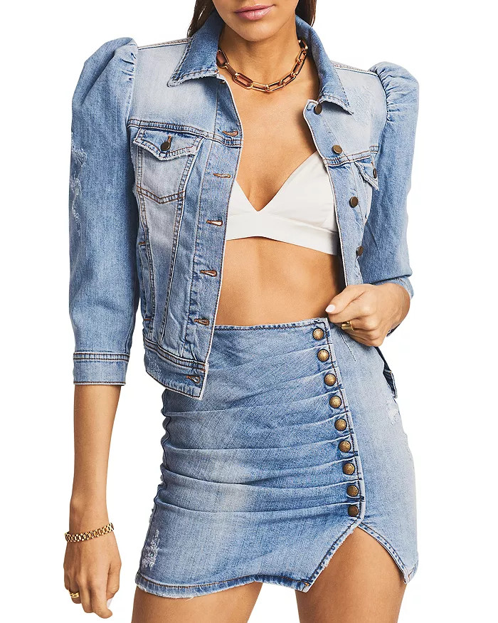 Ada Puffed Shoulder Denim Jacket | Bloomingdale's (US)