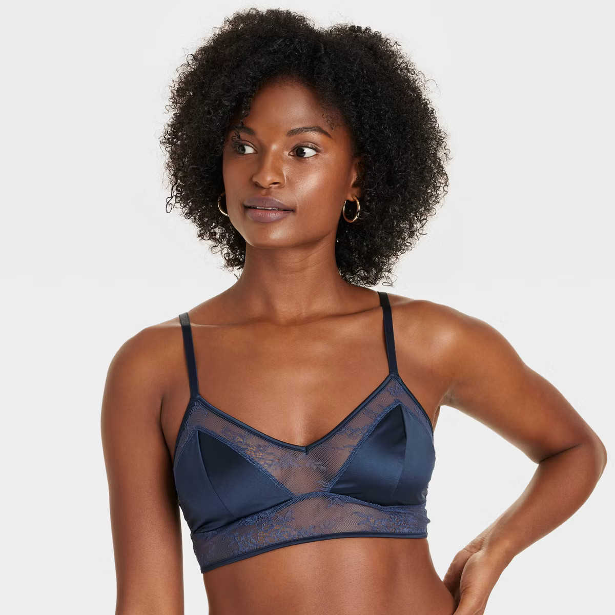 Women's Satin and Lace Longline Bralette - Auden™ | Target