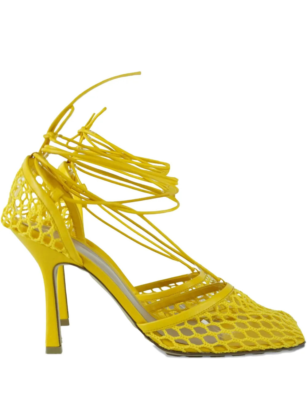 Bottega Veneta Pre-Owned 100mm crochet-knit Sandals | Yellow | FARFETCH CA | Farfetch Global