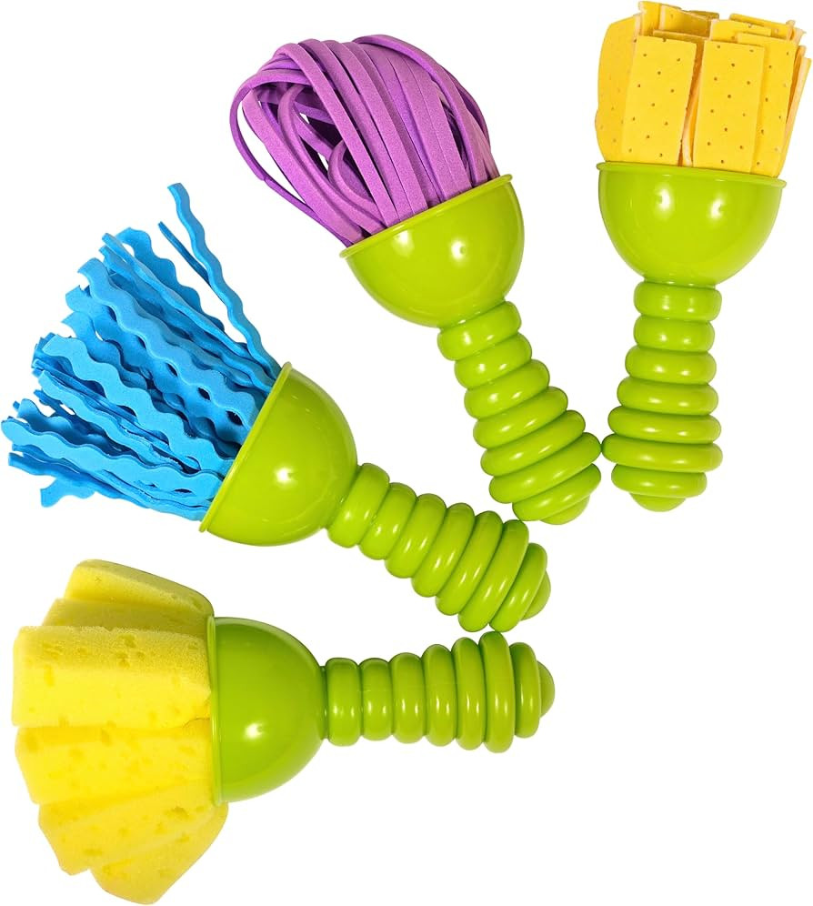 READY 2 LEARN Textured Art Tools - 4 Green Paint Sponges for Kids - Thick Kids Paint Brushes - Ea... | Amazon (US)