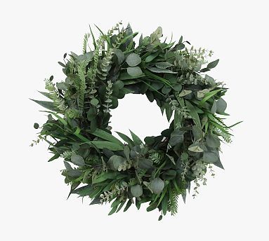 Faux Eucalyptus Deluxe Wreath 24" | Pottery Barn (US)