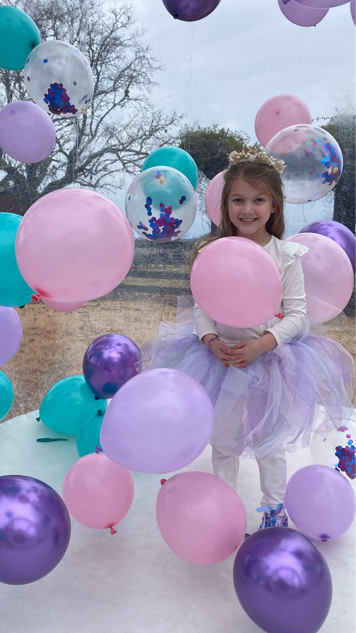 Such a hit. Bubble balloon tent filled with the cutest color balloons for our mermaid theme birthday party.

#LTKparties #LTKkids