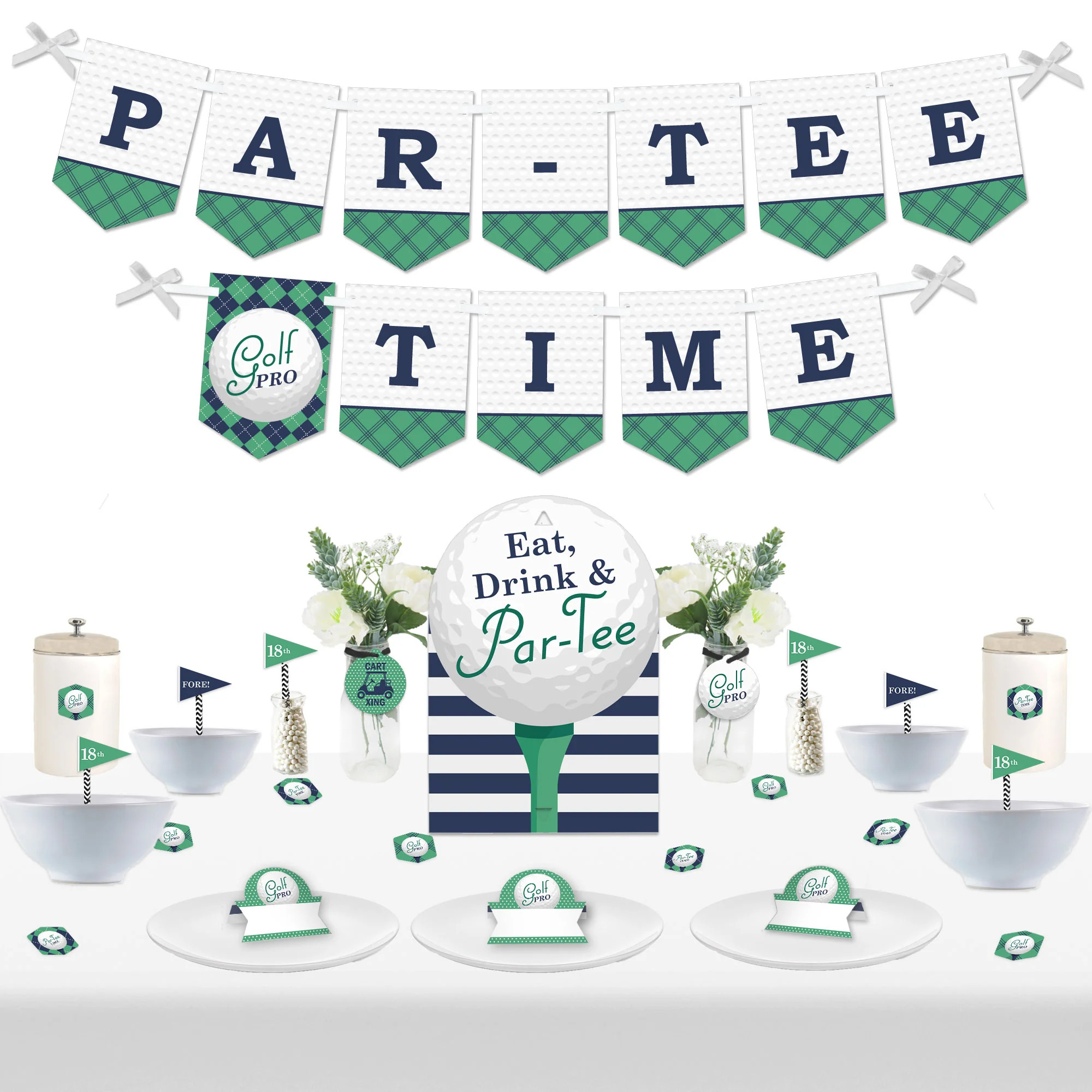 Par-Tee Time - Golf - DIY Birthday or Retirement Party Signs - Snack Bar Decorations Kit - 50 Pie... | Big Dot of Happiness