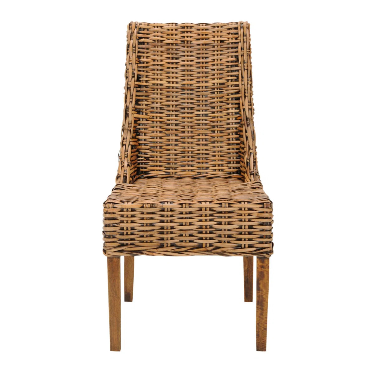 Comfortable Willow 19.7''H Side Chair – Mango Wood Chair with Woven Back, Walnut Finish Padded ... | Wayfair North America