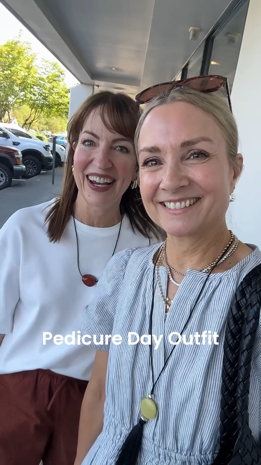 Getting a pedicure? Consider it an excuse for a cute outfit!😁💅

Krista’s @Target eyelet shorts are such a cool color and this is the white tee she’s been wearing on repeat. My @Quince linen dress is fully lined and comes in tons of colors plus other fabrics. 

We’re both 5’6” and Krista’s wearing small in her top and shorts and I’m wearing an xs in my dress.

#LTKootd #LTKOver40 #LTKdayinmylife