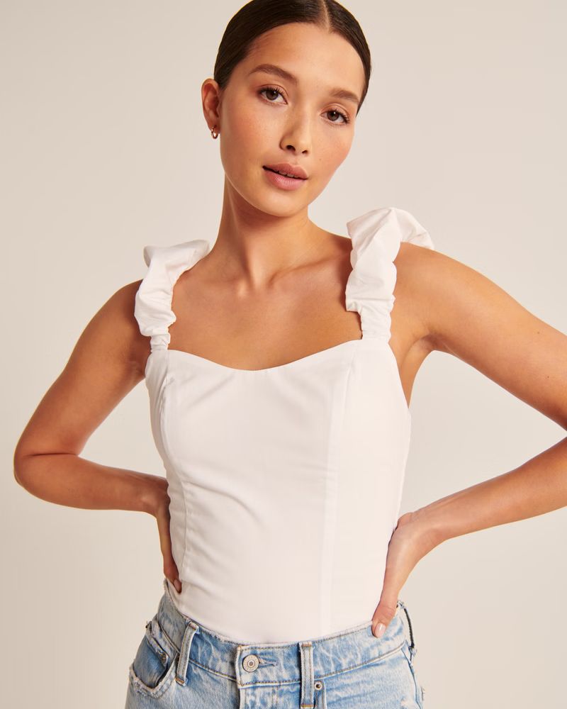 Bubble Strap Poplin Top | Abercrombie & Fitch (US)