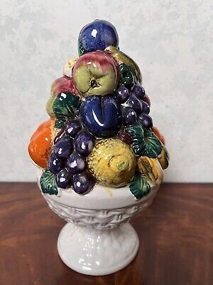 Vintage Majolica Style Ceramic Italian Fruit Topiary Centerpiece. | eBay US