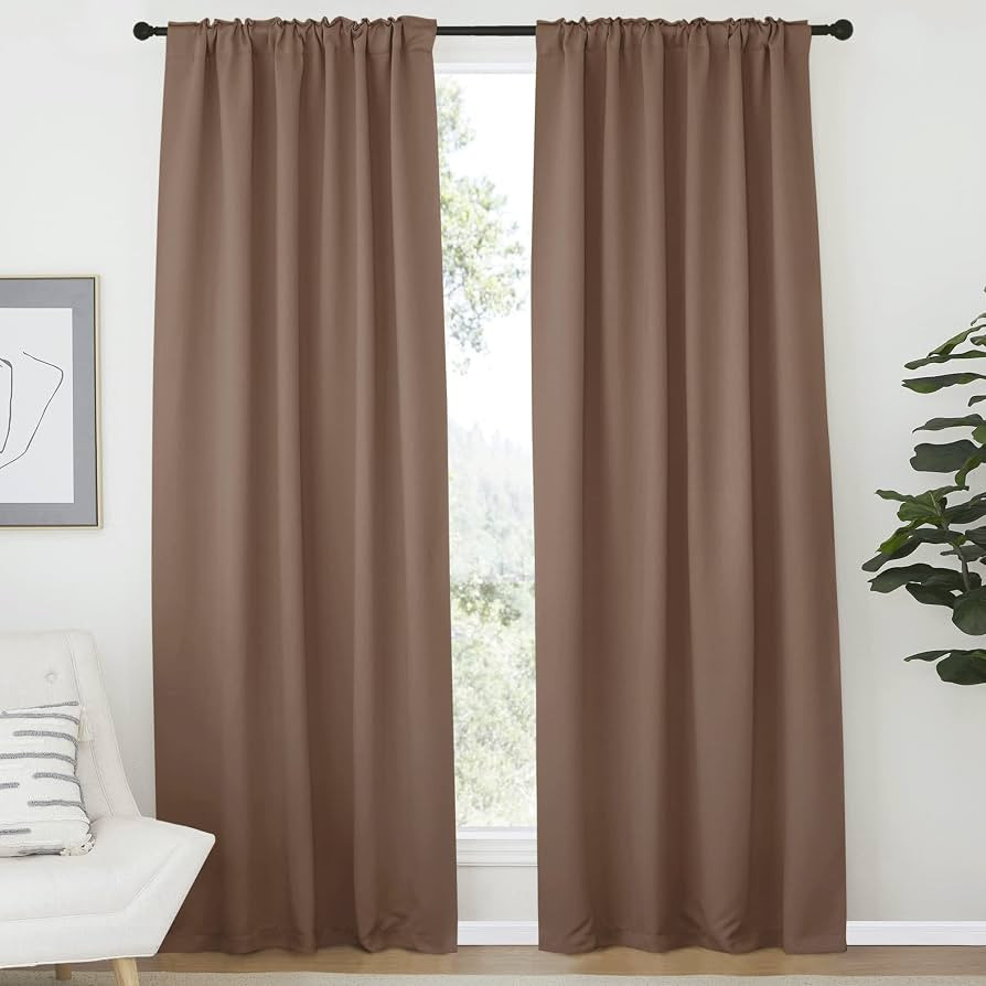 NICETOWN Blackout Curtain Panel for Living Room - (Cappuccino Color) 52 inches Wide by 84 inches ... | Amazon (US)