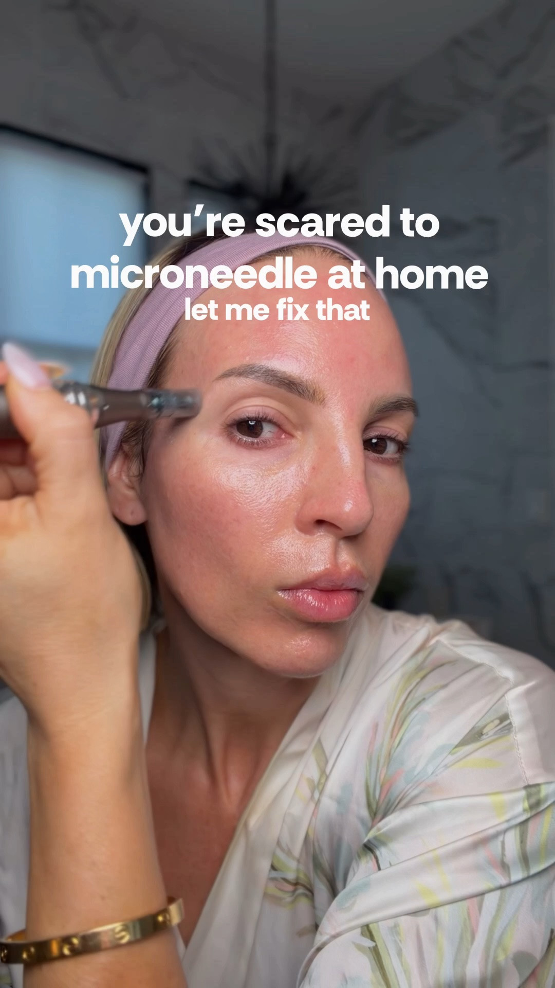 beginner’s guide to microneedling at home

step 1: clean skin + sanitized device
wash your face and sanitize your device with hypochlorous acid — or 70% isopropyl alcohol. every time.

step 2: numbing cream
optional but recommended for beginners. apply, wait 20-30 min, wipe off completely. i don’t use it anymore but i did in the beginning.

step 3: needle head
start with a 36-pin cartridge. most beginner friendly.

step 4: serum
pure hyaluronic acid — helps the pen glide smoothly. linked below.

step 5: speed
start at a 2. work up from there.

step 6: depth by area
forehead — 0.5mm
cheeks — 0.75–1.0mm
nose — 0.25–0.5mm
chin — 0.5–0.75mm
jawline — 0.75–1.0mm
eyes — 0.25mm
upper lip — 0.25–0.5mm
neck — 0.25–0.5mm

step 7: technique
small circular motions until the area turns pink. then move on.

step 8: growth factor — immediately after
micro-channels are open, skin is in repair mode. this is what triggers collagen production. linked ones I use.

step 9: aftercare
follow with a ceramide barrier cream — this protects and supports healing. linked. and no actives for at least two days. no retinol, no acids, nothing. let your skin recover.

step 10: red light therapy — wait until the following night to use red light. your skin barrier has just been disrupted and applying heat and light the same night can cause unnecessary inflammation. the next night is when red light really works in your favor — it penetrates deep into the skin, accelerates cellular repair, and amplifies the collagen production that your growth factor already triggered. linked the one I use.

*the exact pen I use is the Dr. Pen M8 but I’m unable to link it. The one I linked will do the same thing. It goes up to 2.0 depth. ￼

#LTKBeauty #LTKOver40 #LTKselfcare