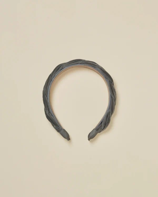 velvet braided headband | french blue | Noralee