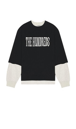 The Hundreds Layer Crewneck Sweatshirt in Black. - size S | Revolve Clothing (Global)