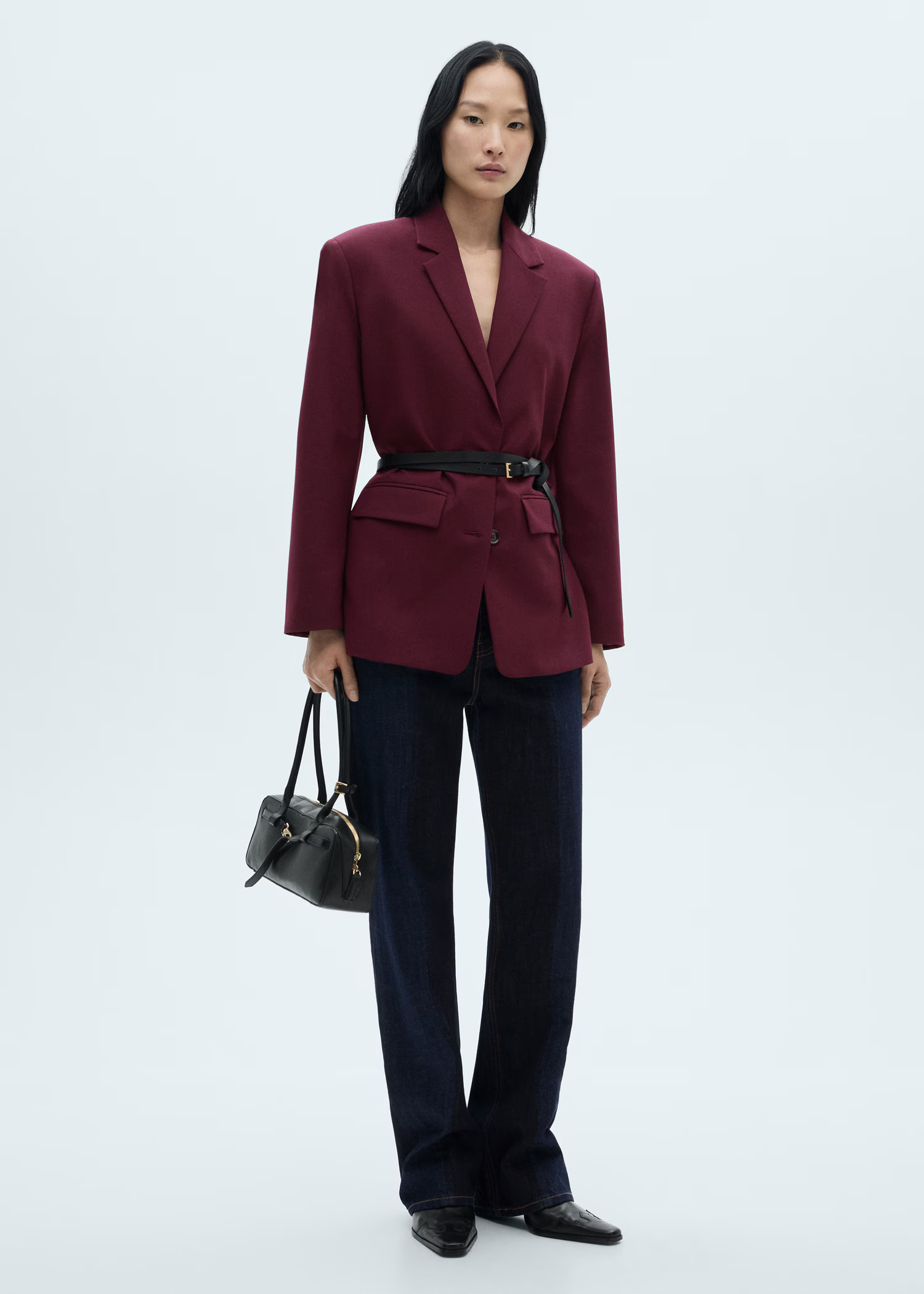 Wool jacket with pronounced shoulders - Women | MANGO United Kingdom | MANGO (UK)