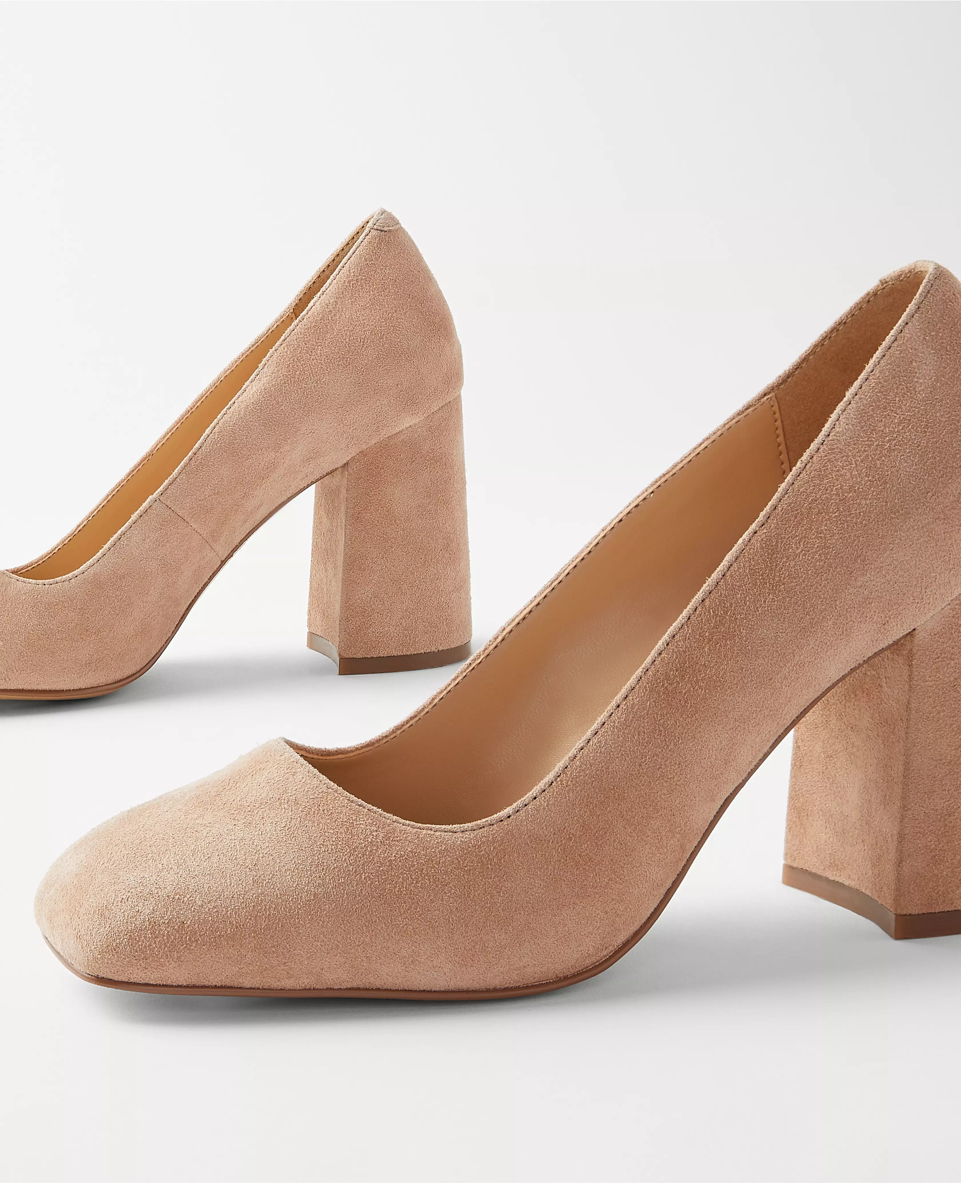 Suede High Block Heel Pumps | Ann Taylor (US)