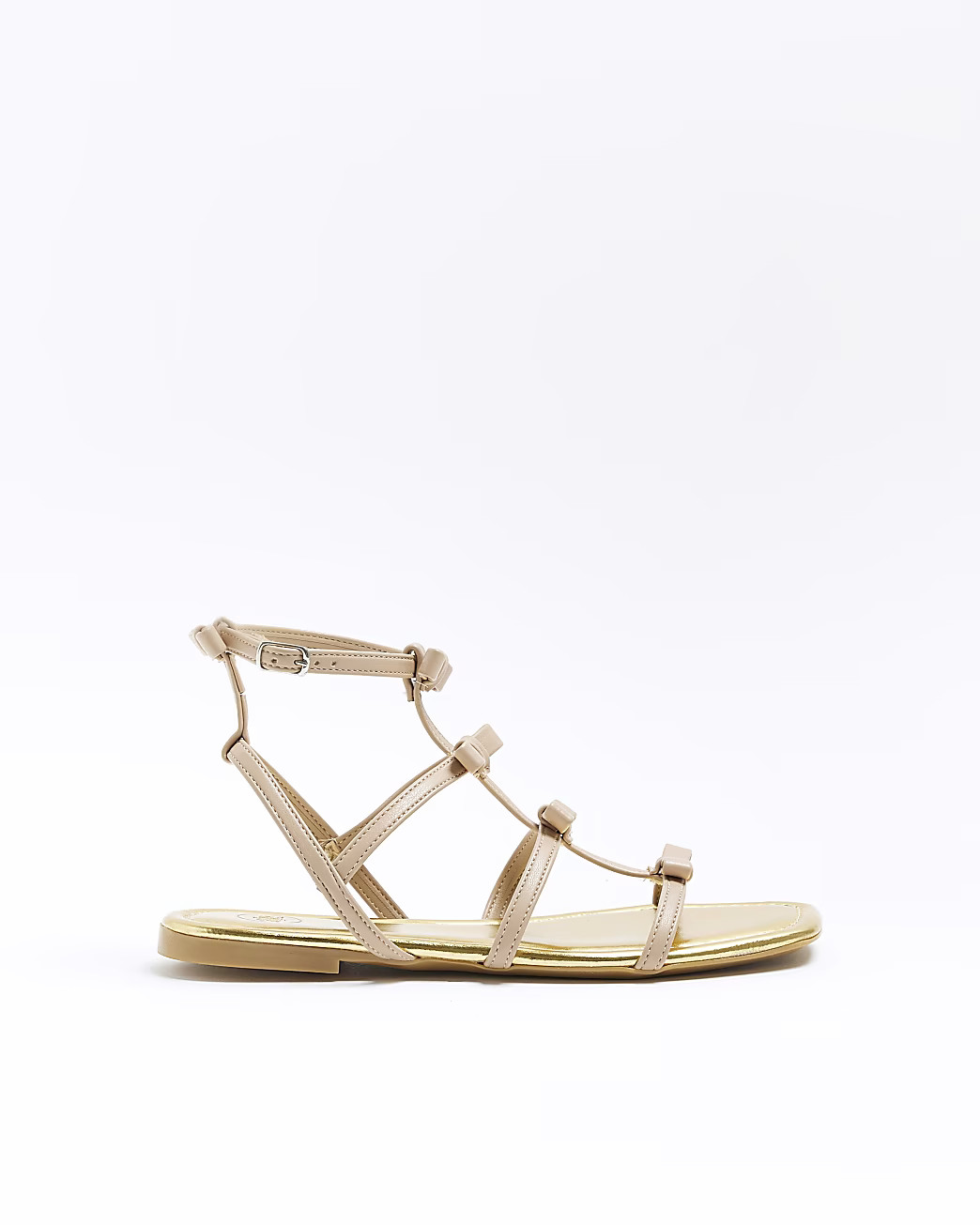 Beige gladiator flat sandals | River Island (UK & IE)