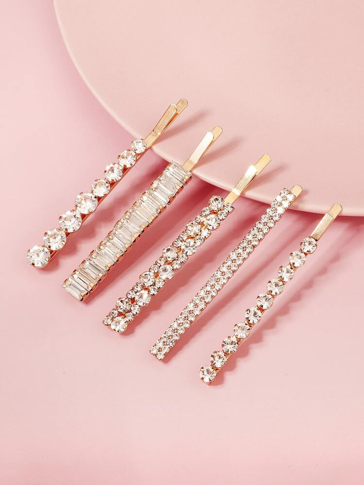 5pcs Rhinestone Decor Hair Clip | SHEIN