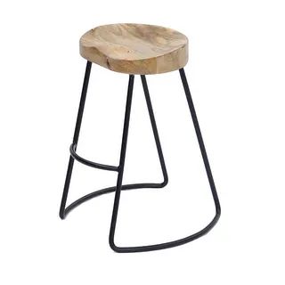 Tubular Metal and Wooden Saddle Seat Bar Stool | Bed Bath & Beyond