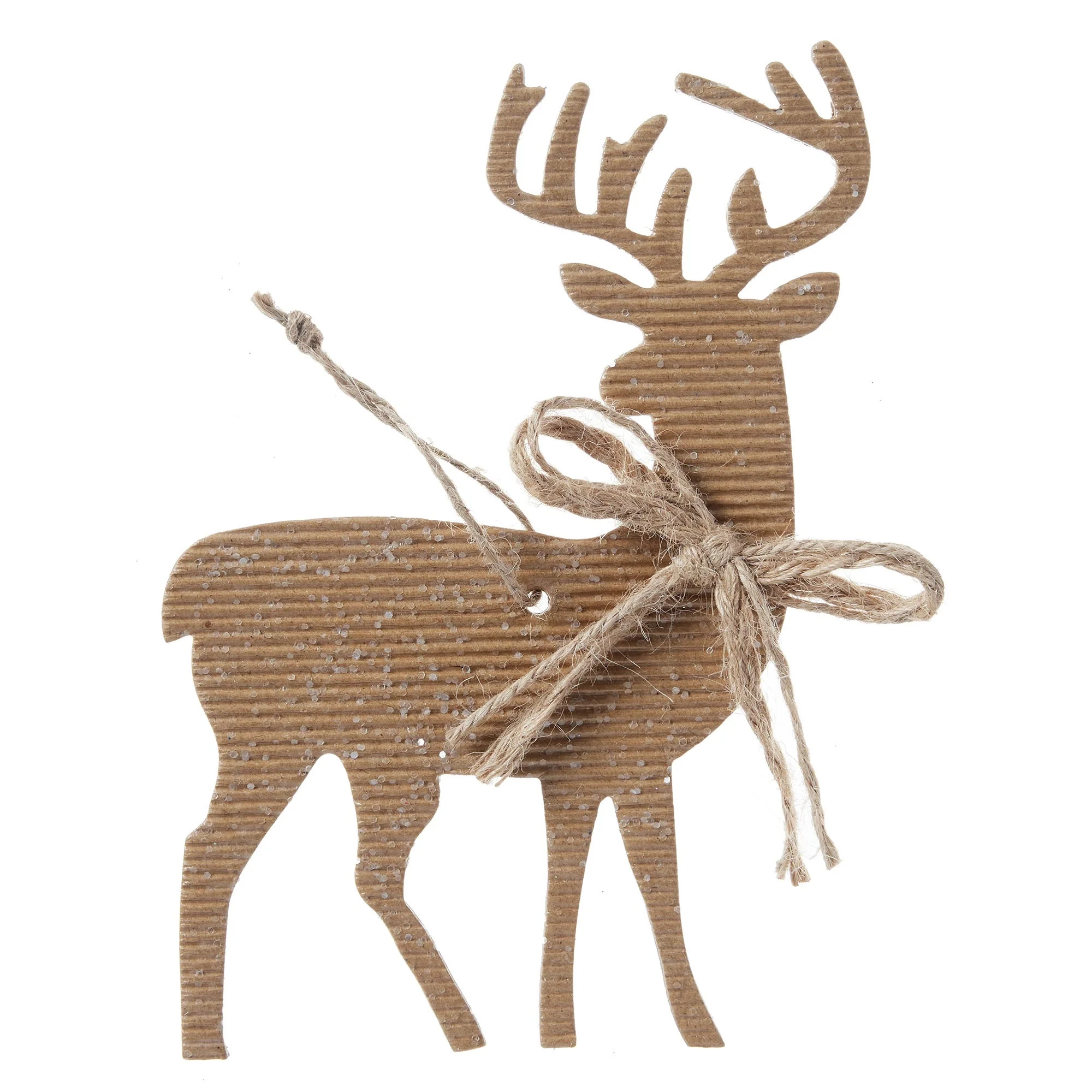 Holiday Time Reindeer Christmas Ornaments, Natural Color, 4 Count | Walmart (US)