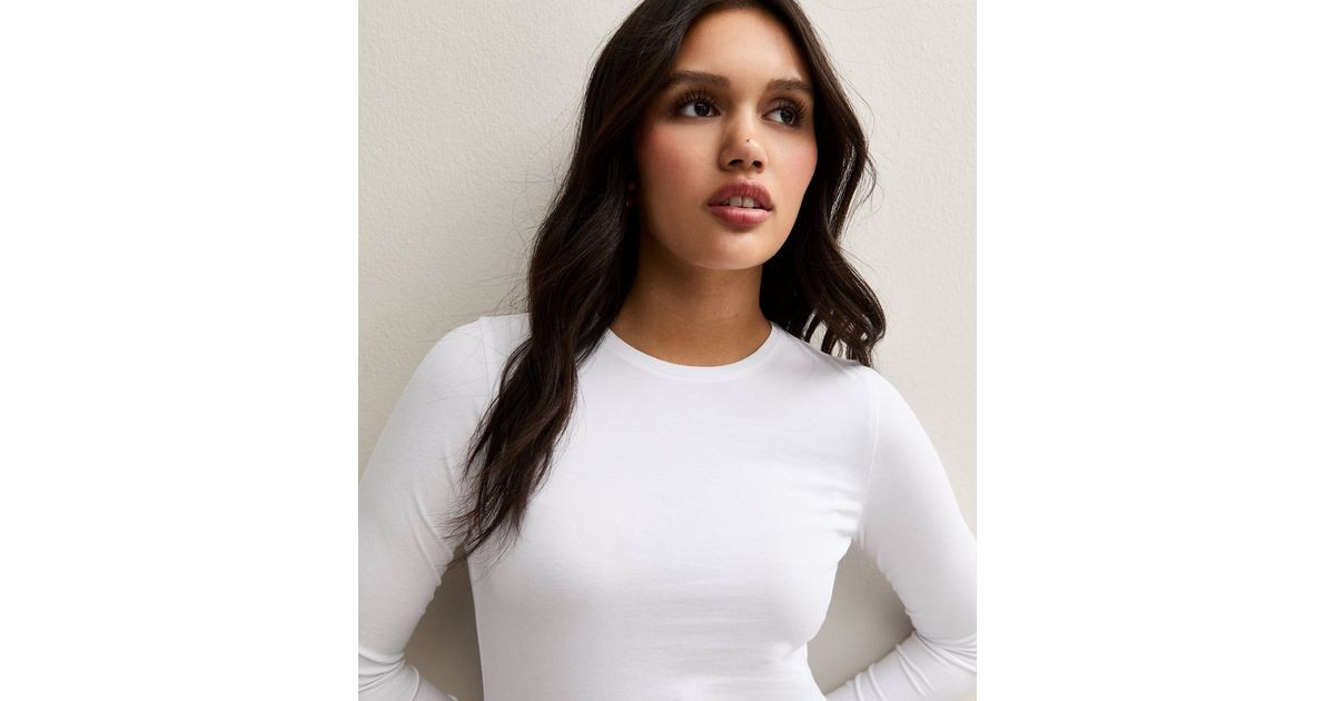 White Long Sleeve Crew Neck Top | New Look | New Look (UK)