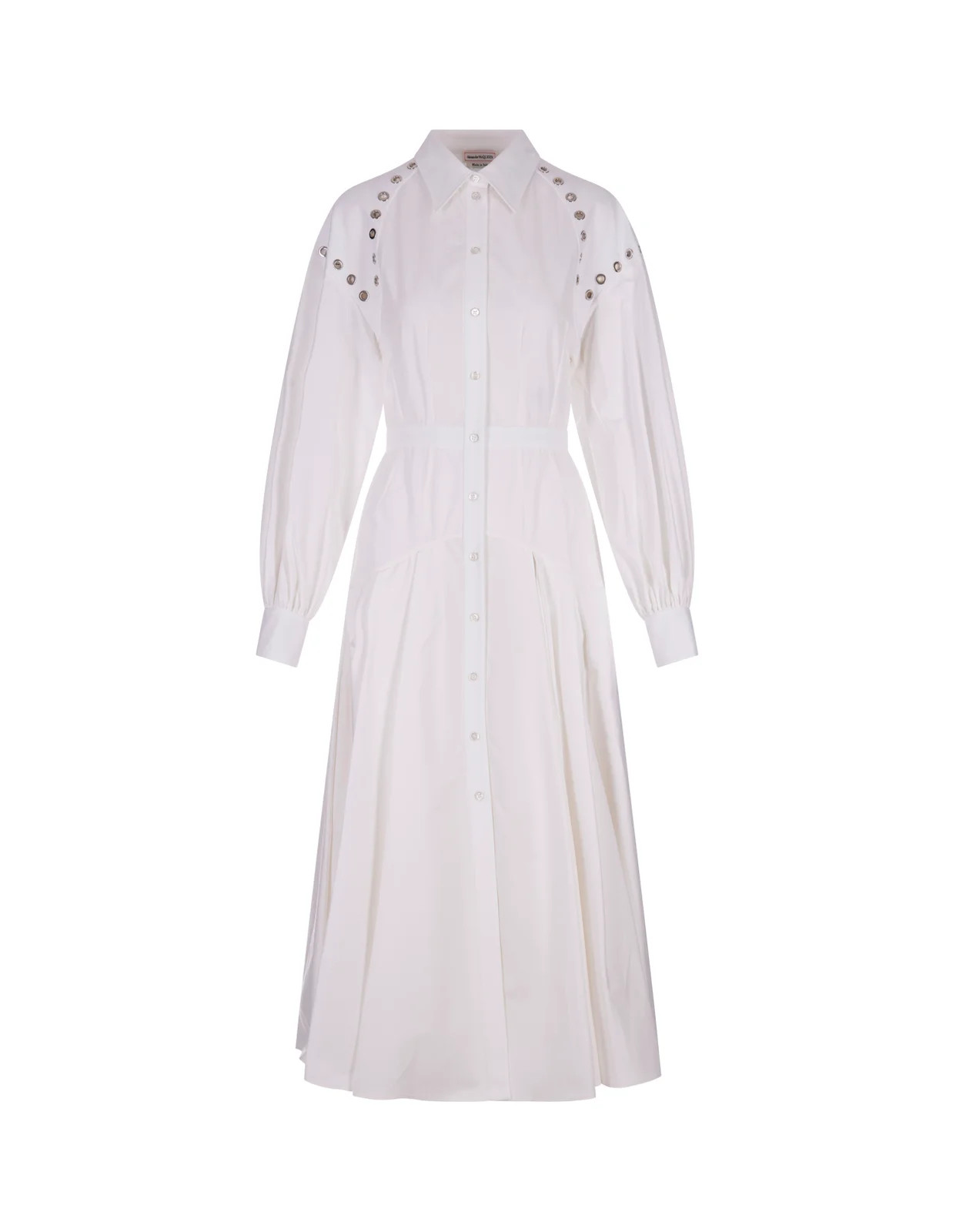 Alexander McQueen Eyelet Harness Buttoned Shirt Dress | Cettire Global