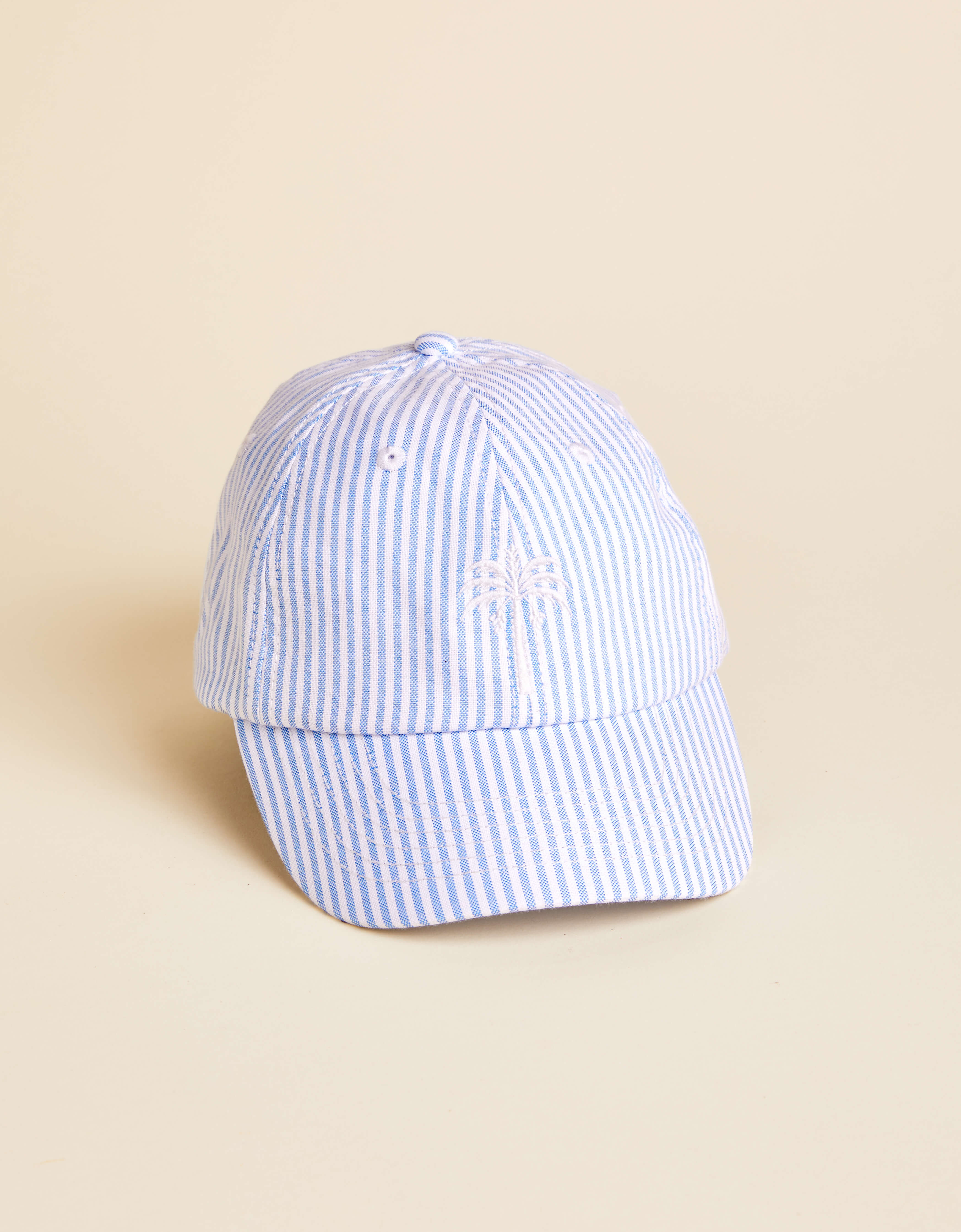 Baseball Hat Palm Tree/Blue Stripe | Spartina 449