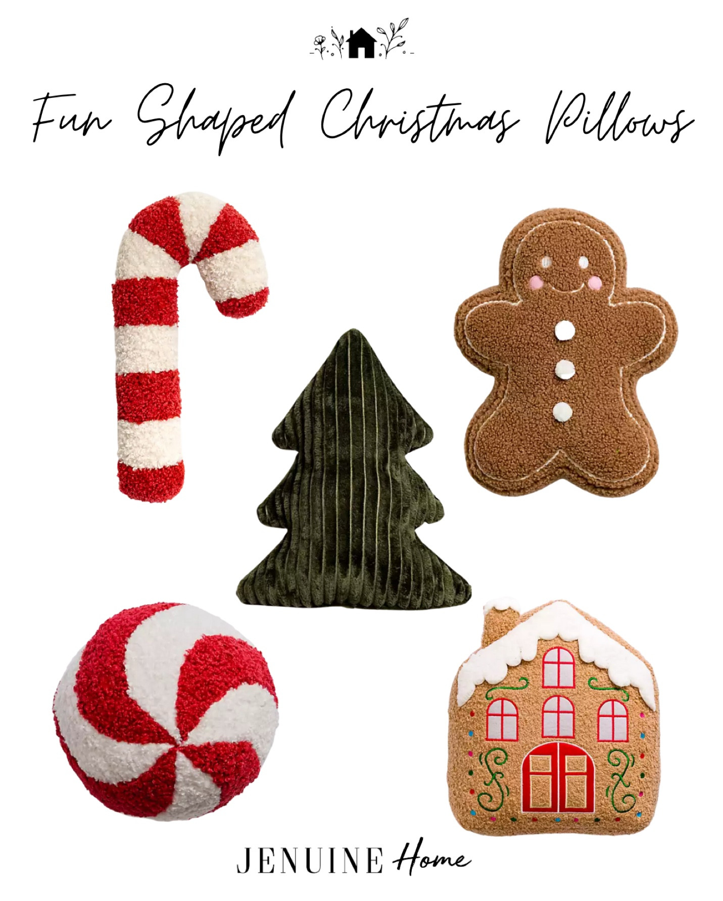 Fun shaped Christmas pillows. Gingerbread man pillow. Candy cane pillow. Peppermint pillow. Gingerbread pillow. Christmas tree pillow. Christmas pillow for kids. Living room Christmas throw pillows  

#LTKhome #LTKGiftGuide #LTKHoliday