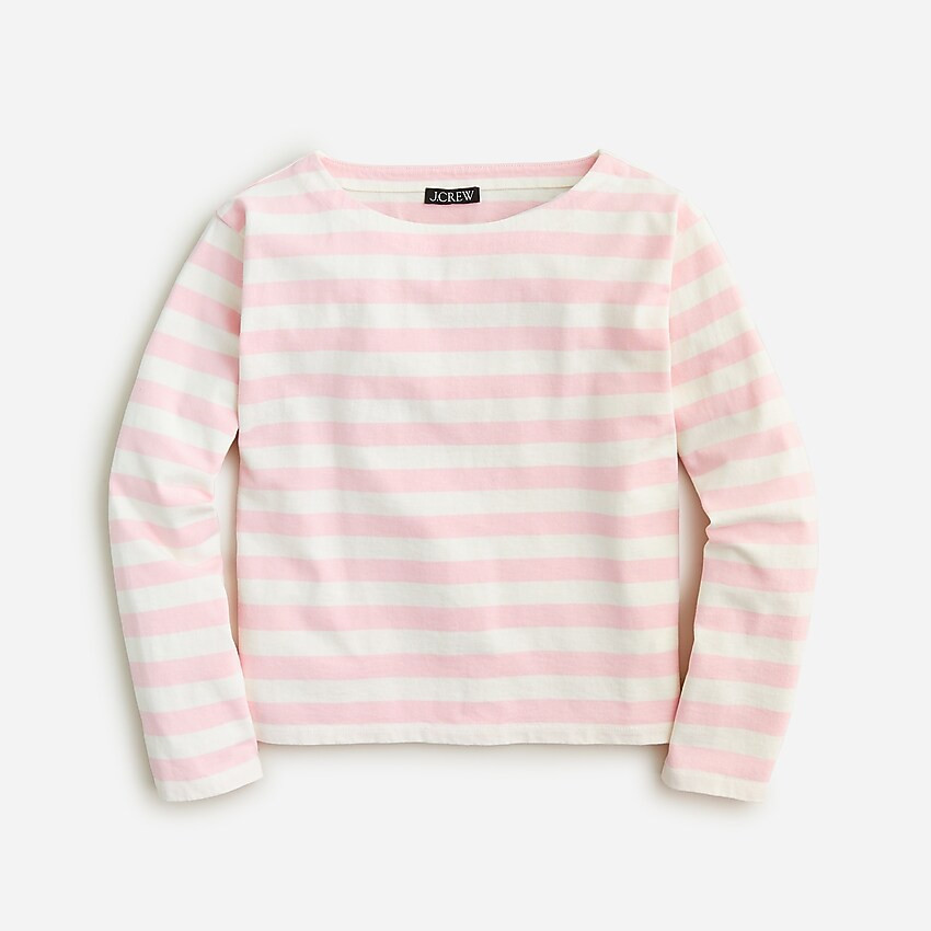 Relaxed long-sleeve boatneck T-shirt in stripe | J. Crew US