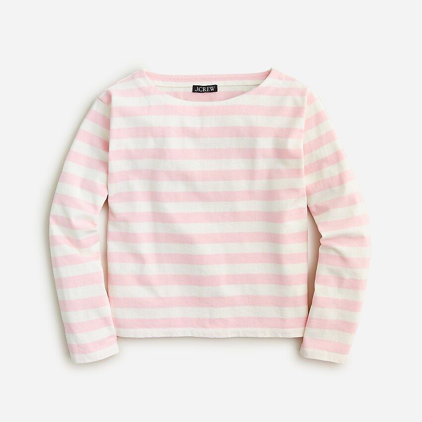 Relaxed long-sleeve boatneck T-shirt in stripe | J.Crew US