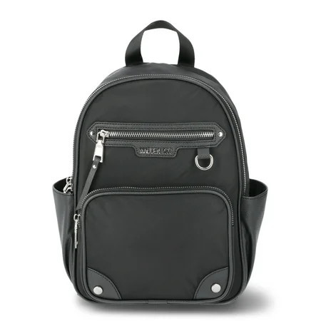Madden NYC Women's Dome Pocket Backpack with Pouch, Black | Walmart (US)