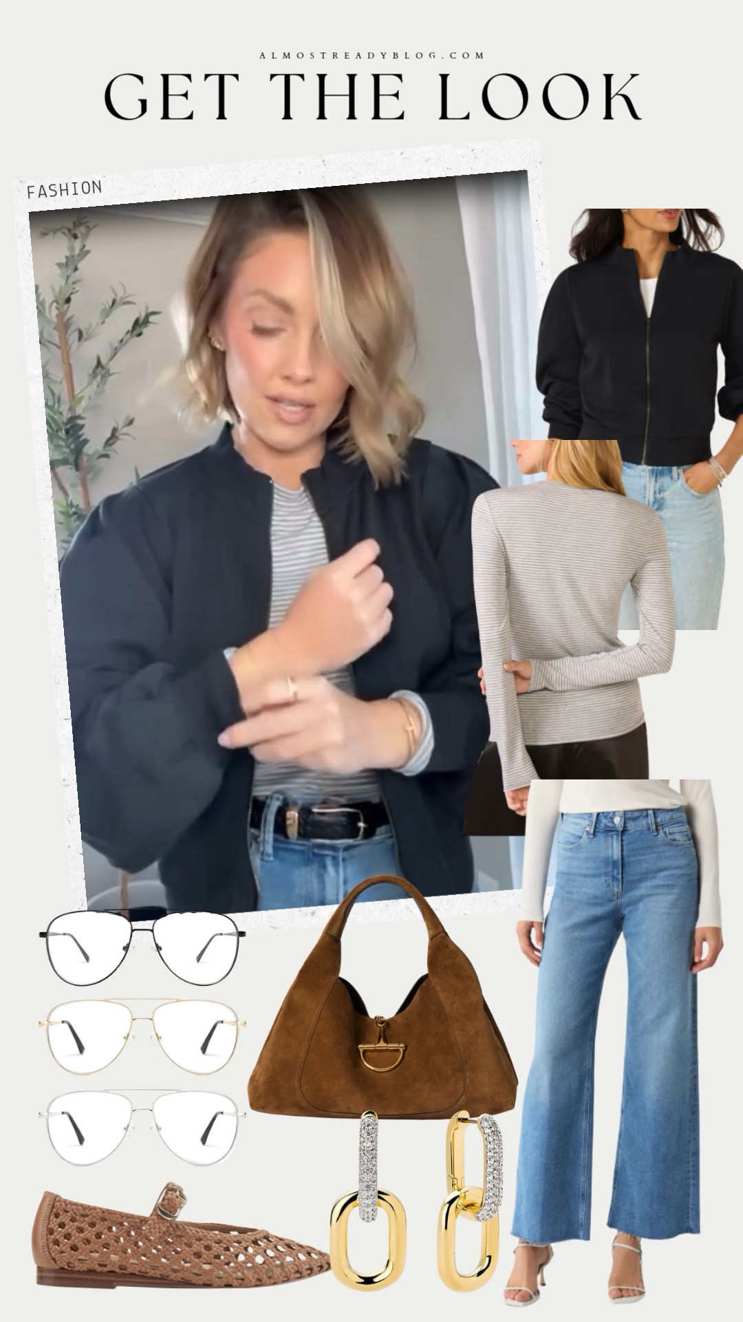 XS jacket / XS long sleeve tee / jeans run true to size 

casual chic outfit, spring outfit, bomber jacket, gucci bag, woven flats, amanda west, almost ready blog

#LTKootd #LTKOver40 #LTKPetite