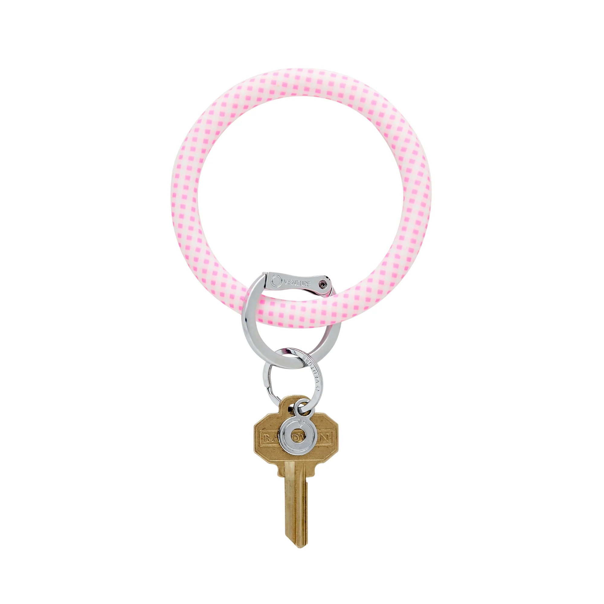 Silicone Big O® Key Ring - Gingham Tickled Pink | Oventure