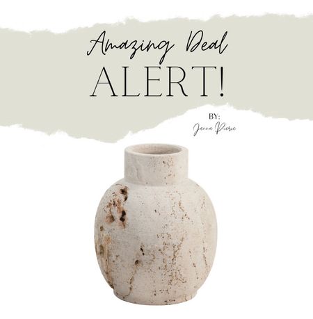 Amazing deal alert on this GORGEOUS travertine vase! This piece has SUCH a unique look and the natural stone material gives off an earthy, organic feel. 😍 It would also be stunning paired with the travertine bowl too for shelf or console styling. #ltkhome #tjmaxx #tjmaxxhome #homedecor #ltkfind #rusticvase 

#LTKFind #LTKhome