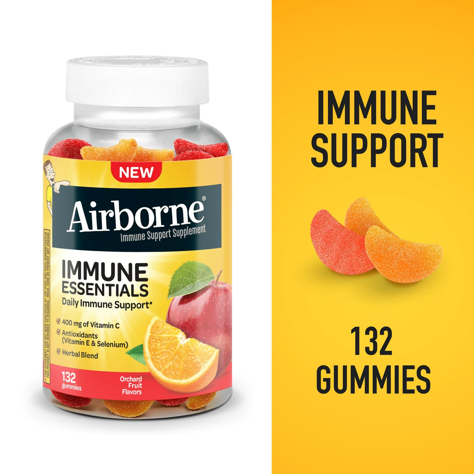Airborne 400mg Vitamin C Gummies For Adults & Children, Immune Essentials Daily Immune Support Su... | Walmart (US)