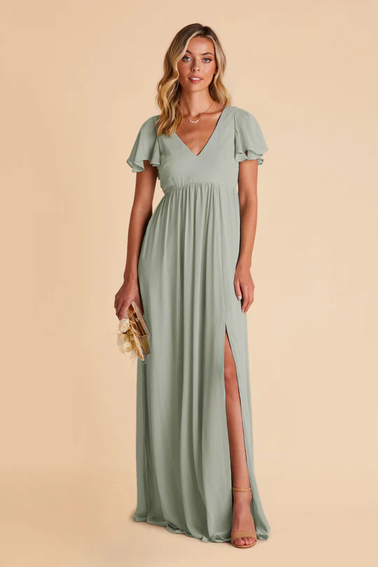 Hannah Empire Dress - Sage | Birdy Grey