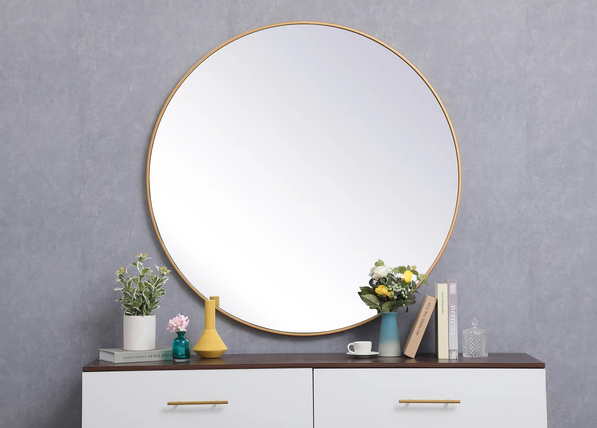 Sabine Metal Round Wall Mirror | Wayfair North America