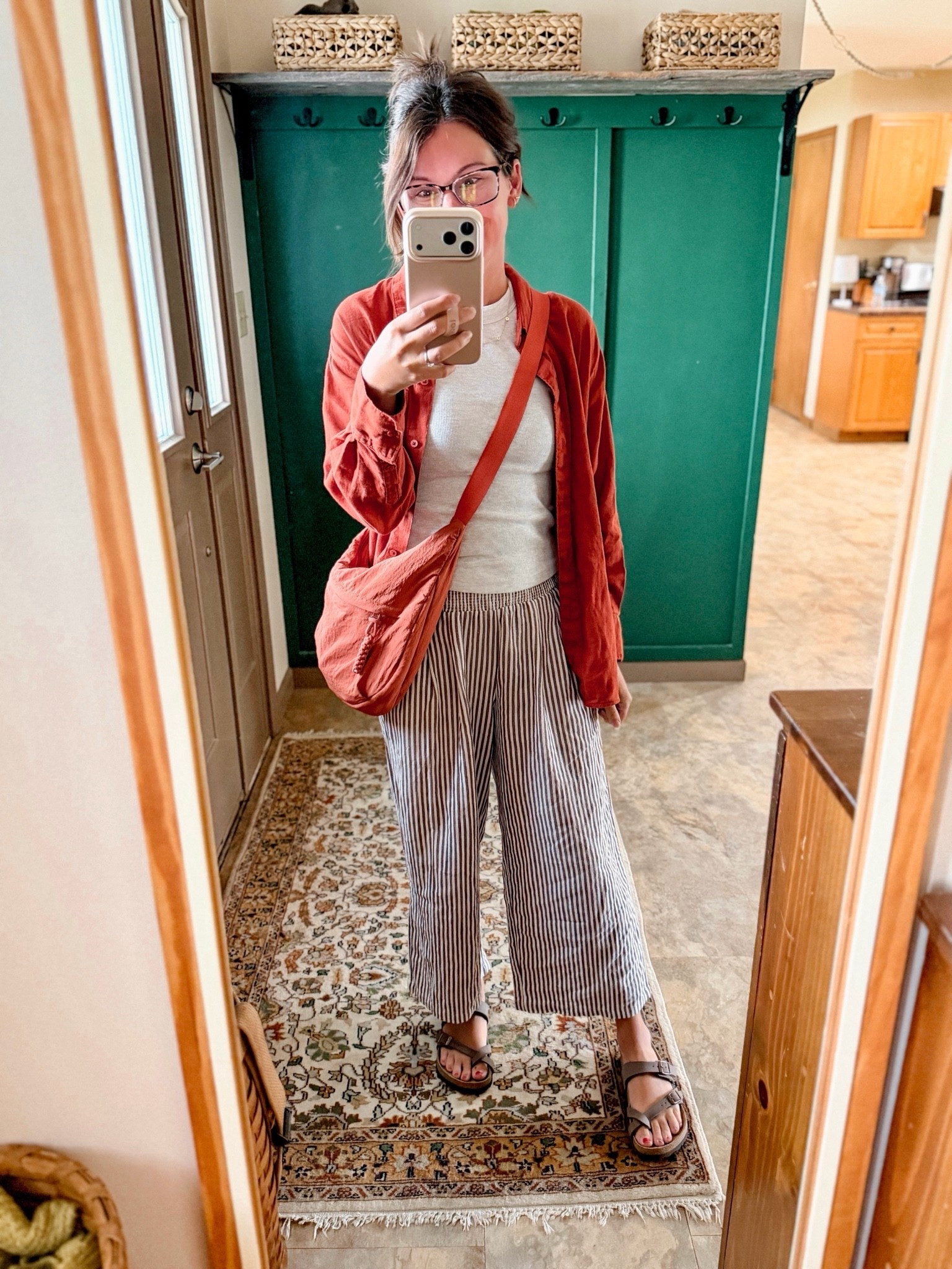 small in my bra, small in my tank, small petite in my linen shirt (sleeves are sort of short-regular small would be better!) small in my pants and 36 in my Birkenstock sandals 🤎

#LTKgrwm #LTKPetite #LTKSeasonal