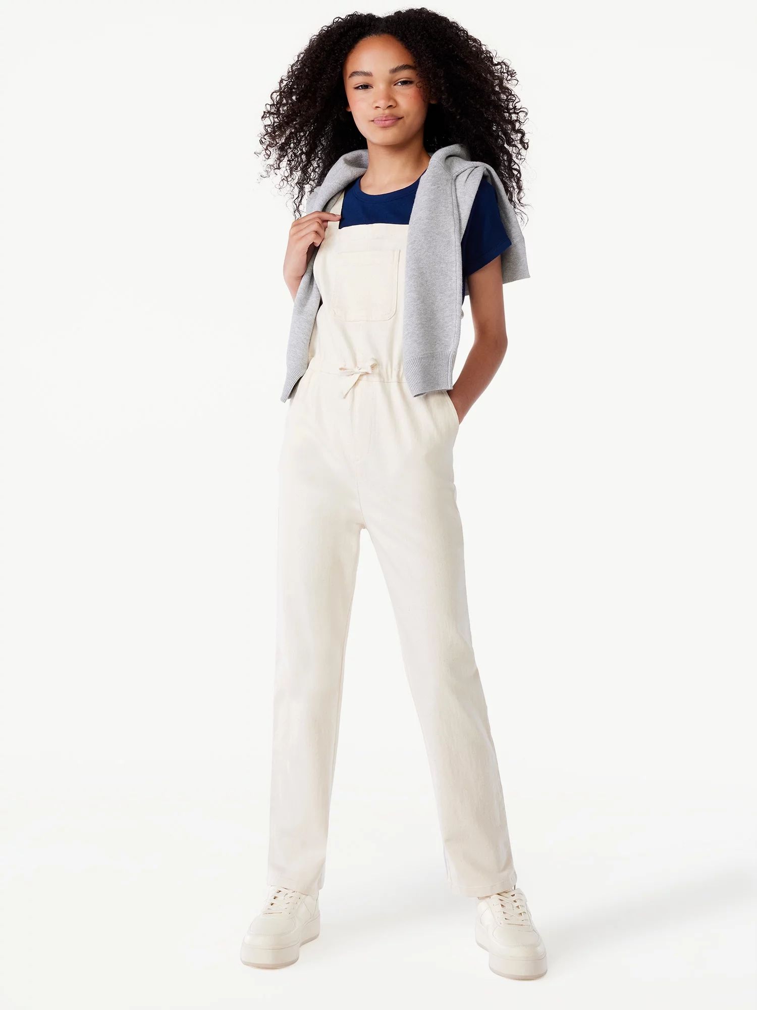 Free Assembly Girls Slouchy Overalls, Sizes 6-18 | Walmart (US)