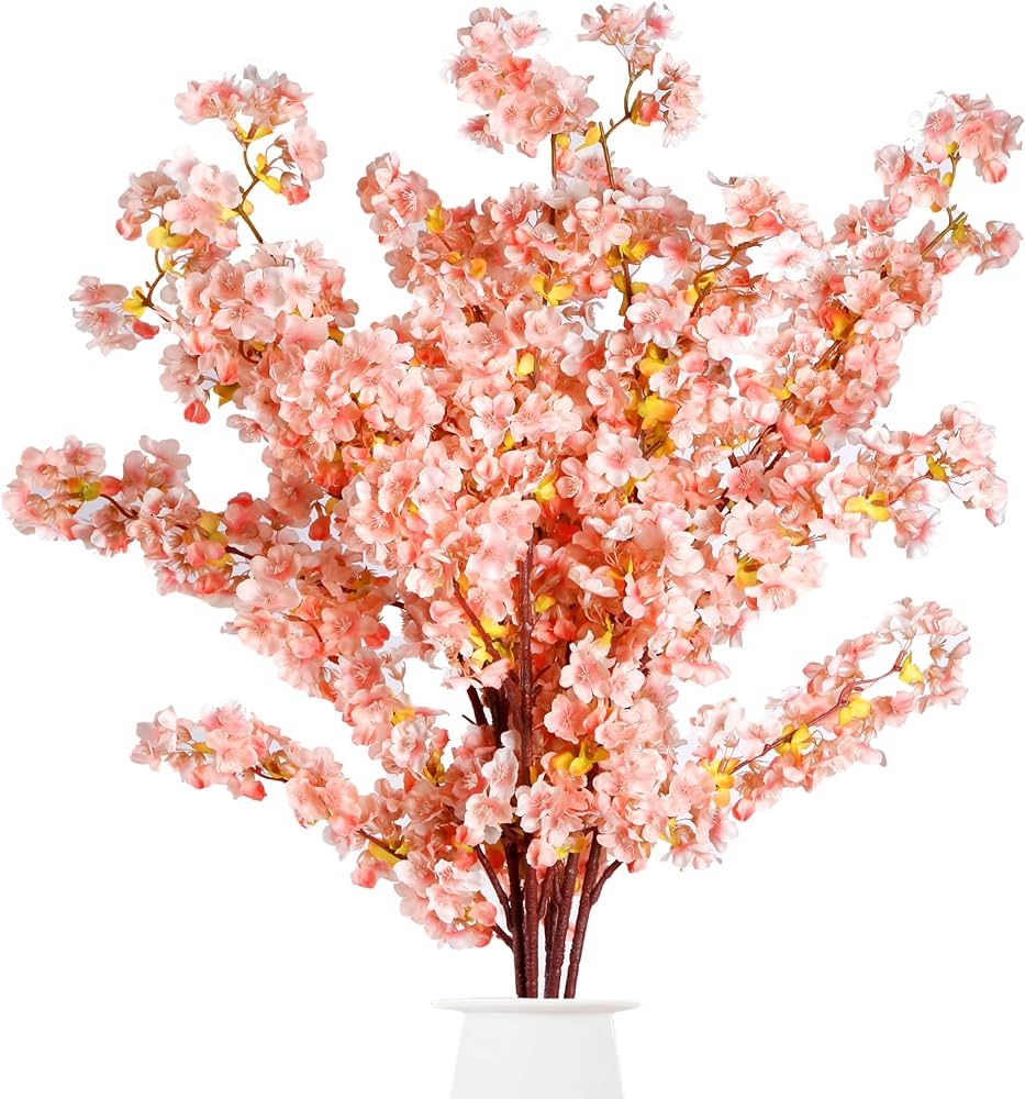 Sggvecsy Cherry Flower Branches Plum Blossom Artificial Flowers Branches 39 Inch Branches Flowers... | Amazon (US)
