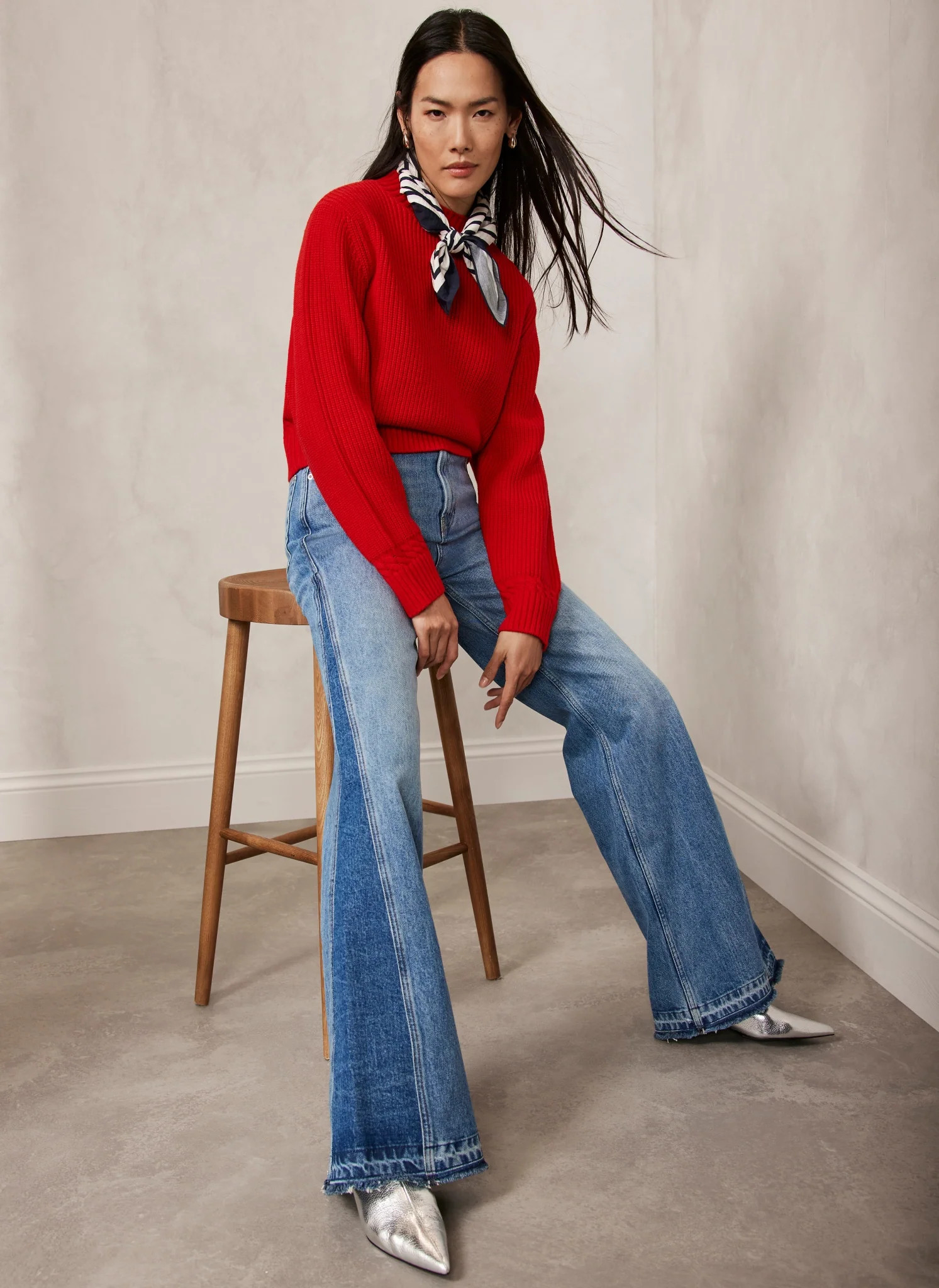 Red Cotton Blend Jumper | Mint Velvet