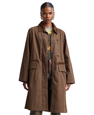 Women's Waxed Cotton Corduroy Utility Coat | Macy's