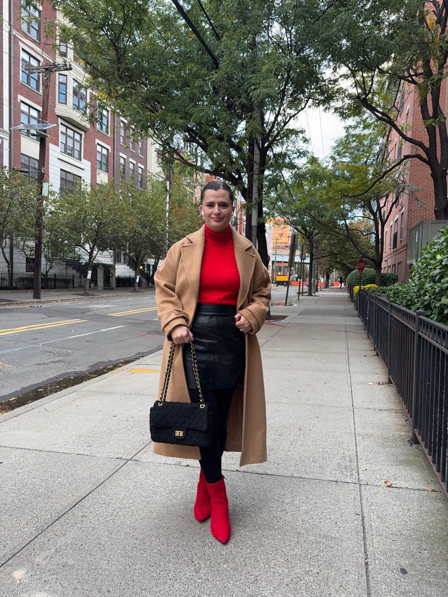 This camel coat is one of the best purchases I made last year! I paired it with a red turtleneck sweater and a leather mini skirt to wear for dinner with my friends. I also added a pair of red suede boots that I thrifted but I linked some similar ones. 

#LTKFindsUnder100 #LTKStyleTip #LTKSeasonal