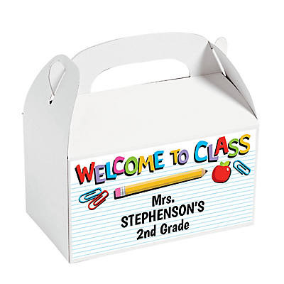 Personalized Welcome to the Classroom Treat Boxes - 12 Pc. | Oriental Trading Company