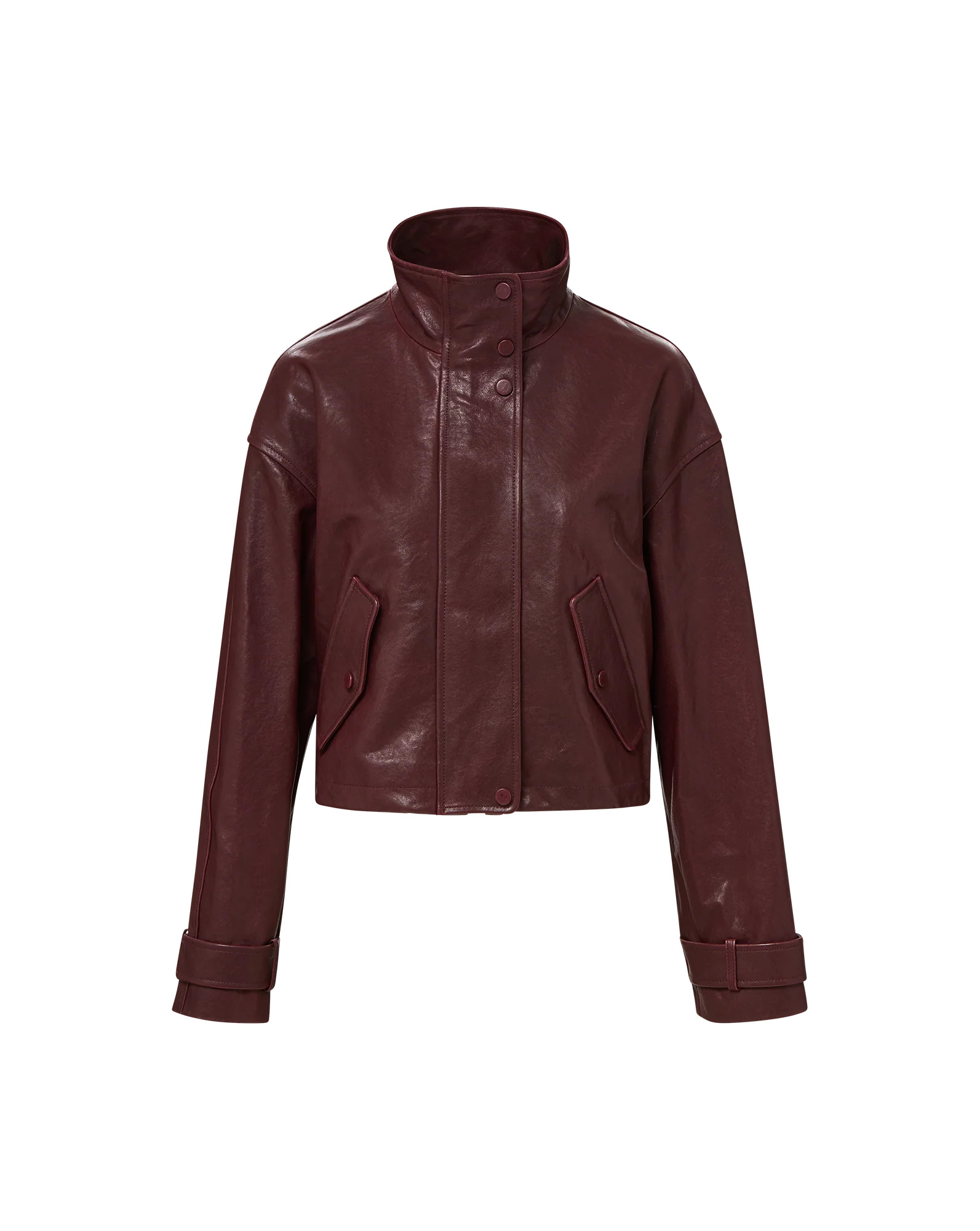 Bateman Cropped Leather Jacket | Veronica Beard
