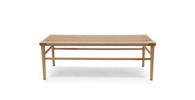 Natural Japandi Wicker Bench | Manhattan Home Design