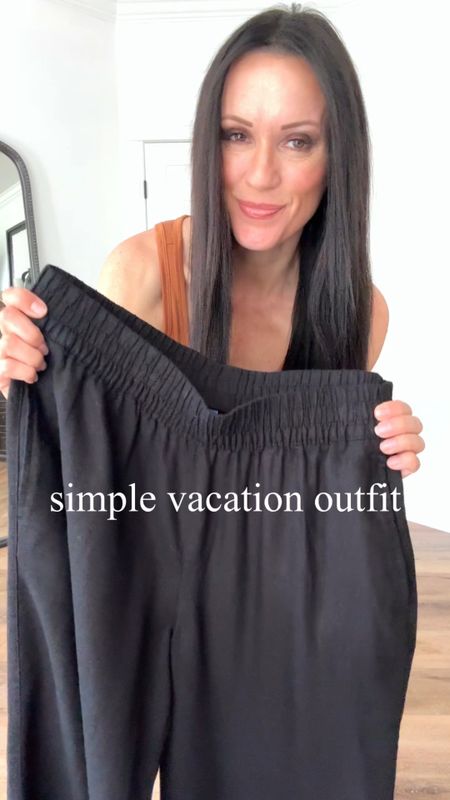 Simple vacation outfit for my babes who don't like shorts! Linen pants are a spring summer must for me.

Sizing:
Linen pants-Old Navy, wearing medium Tank-Target, wearing small
Chloe sandals-an investment piece, run TTS

vacation outfit | summer outfit | travel outfit | casual outfit | Tracy | The Fashion Sessions 

#LTKstyletip #LTKover40 #LTKSeasonal