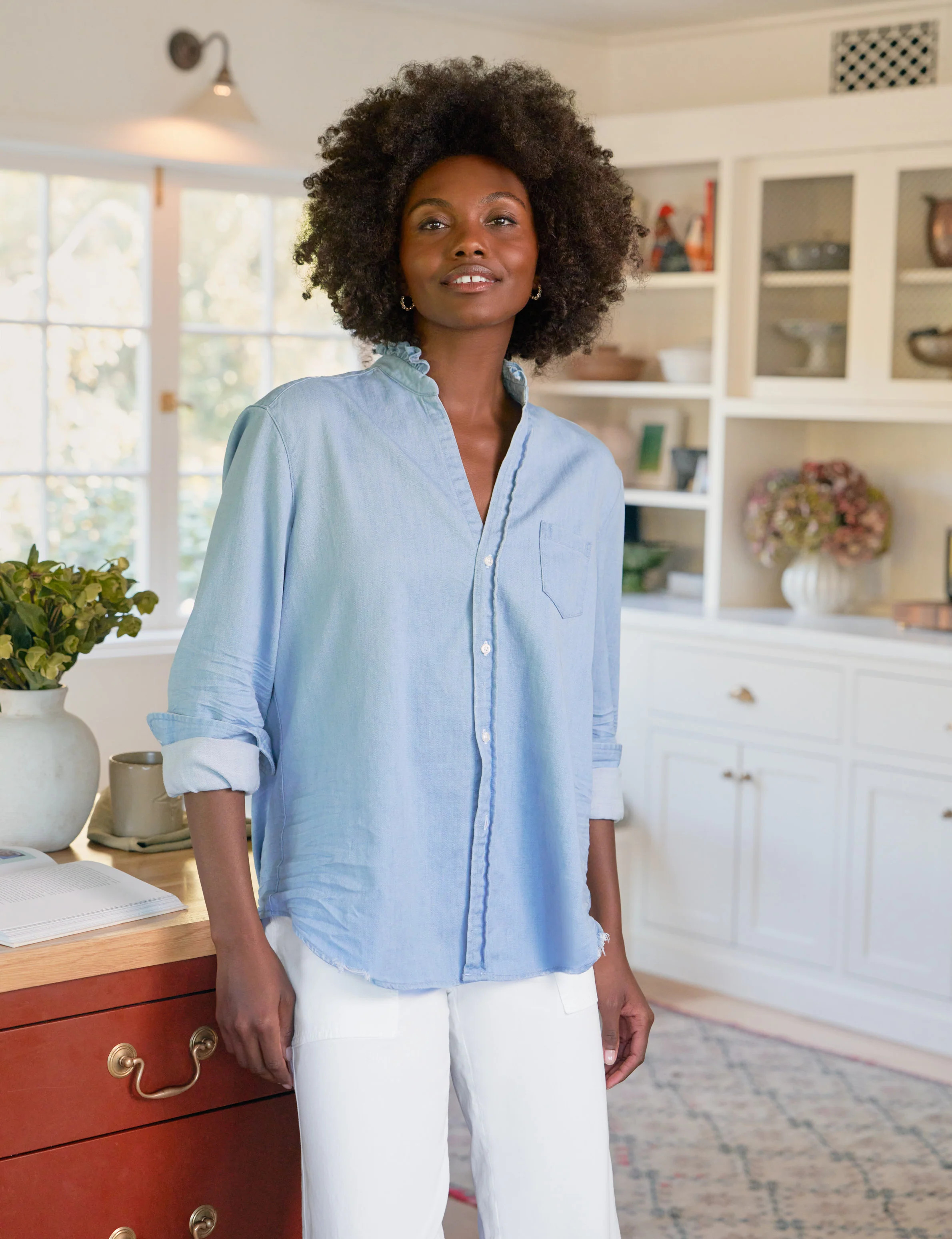 EILEEN RUFFLE Classic Blue Wash, Famous Denim | Frank & Eileen