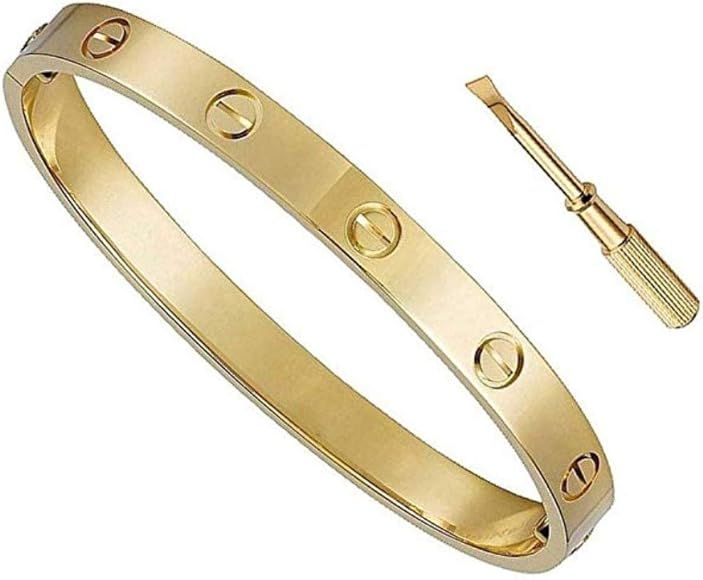 Love Bracelet, Screw Bracelet, 18k Titanium Steel Bracelet, Buckle Bangle Bracelet with Screwdriv... | Amazon (US)