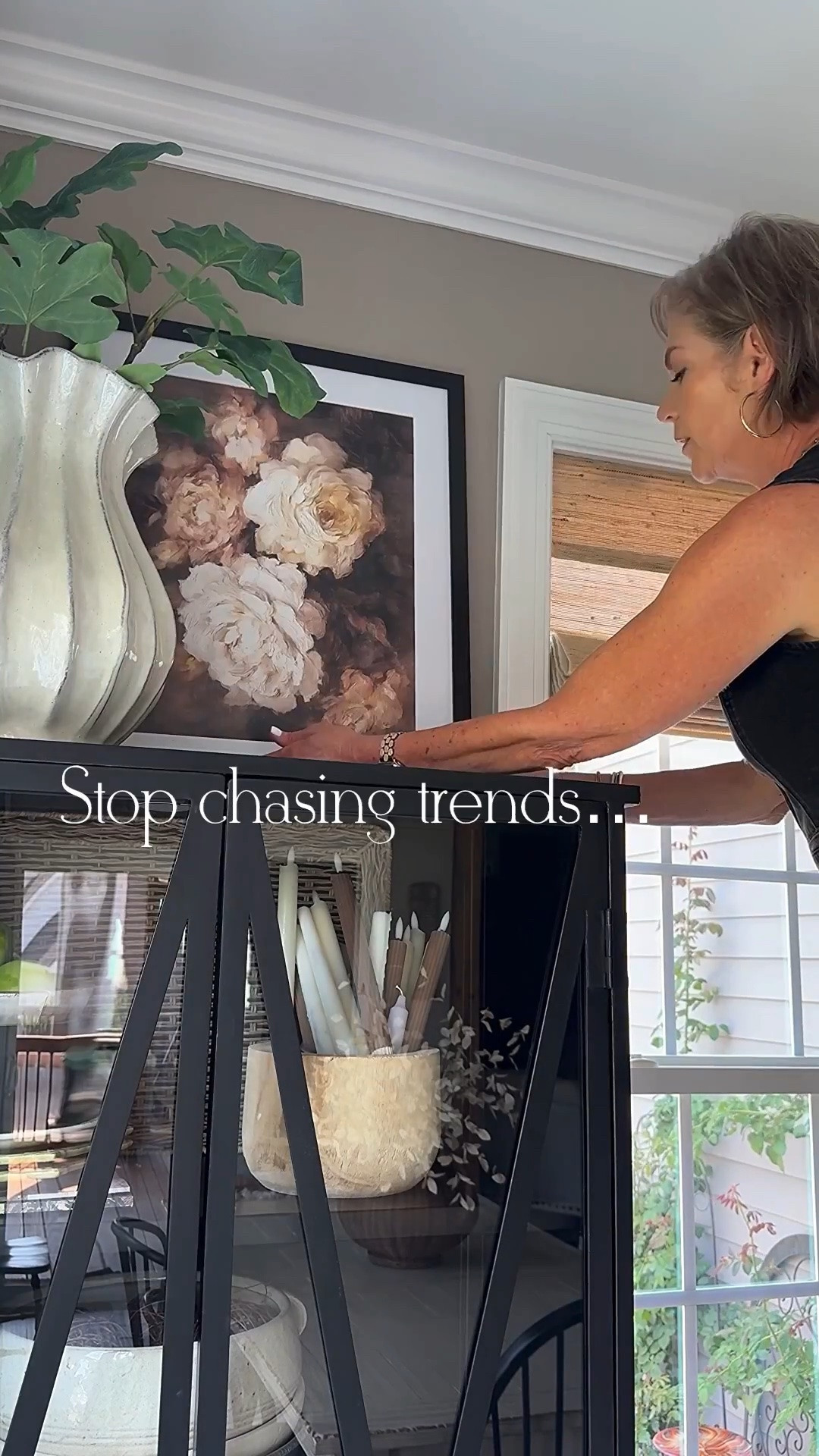 These are my picks to help you achieve that feeling instead of chaising a trend. My moody floral print is from @simplyinspireddesignco 
and my code is: FARMHOUSECHIC15

Picture frames, vases, floral berry stems, eucalyptus stems, console table, lavender, vintage wood carved tray, small vintage clay pot, matches, cherry blossoms, Black Olive Tree, desk, office chair, Mopio cabinets and bookcases, horse print, ottomans, Kantha quilt, floral throw blanket, starfish, glass cylinder, black cabinet, 3 legged stool, vintage mortar, upholstered bed, faux garlic, brass salt & pepper grinders

#LTKHome #LTKSeasonal #LTKstorytime