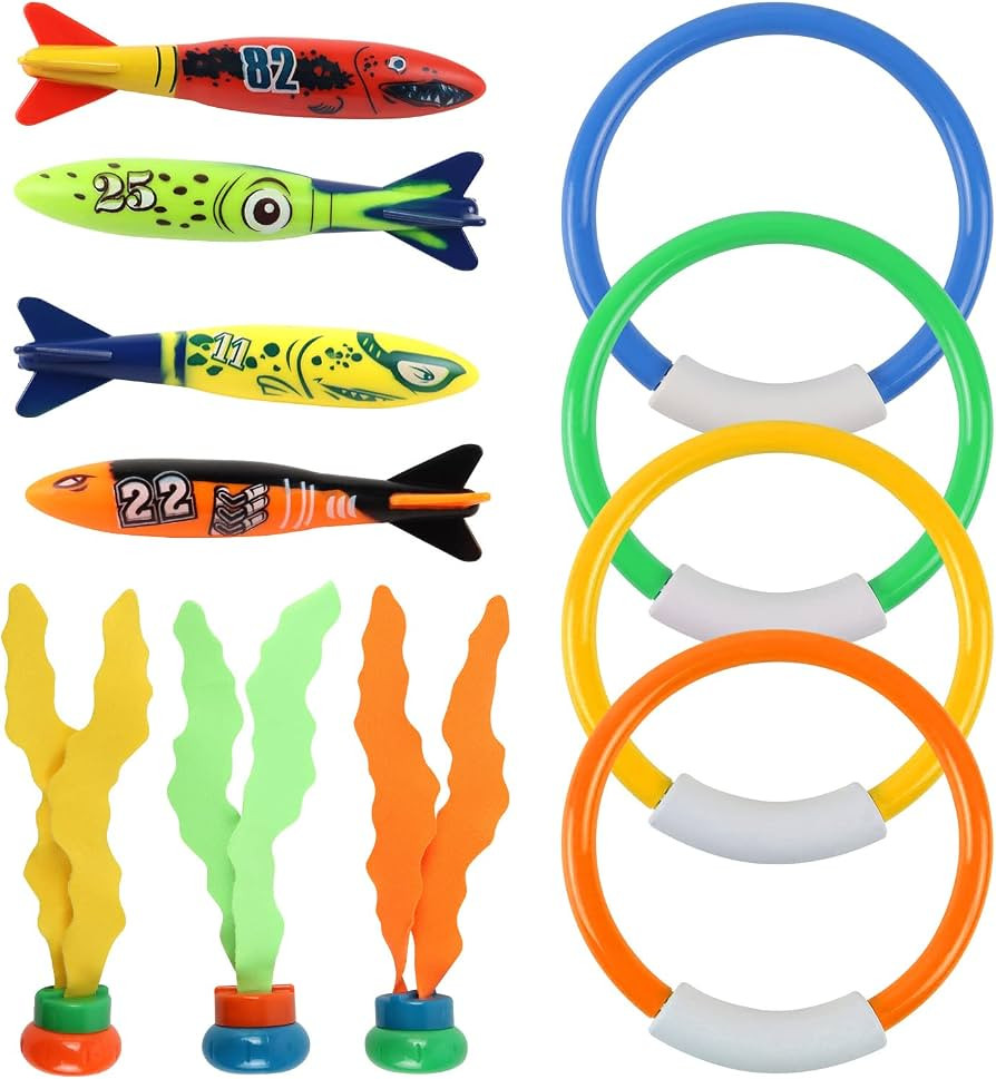 Unterwasser Tauchspielzeug Set 11 St\u00fcck, Tauchringe f\u00fcr Kinder ab 4-12, Tauchring Algen... | Amazon (DE)