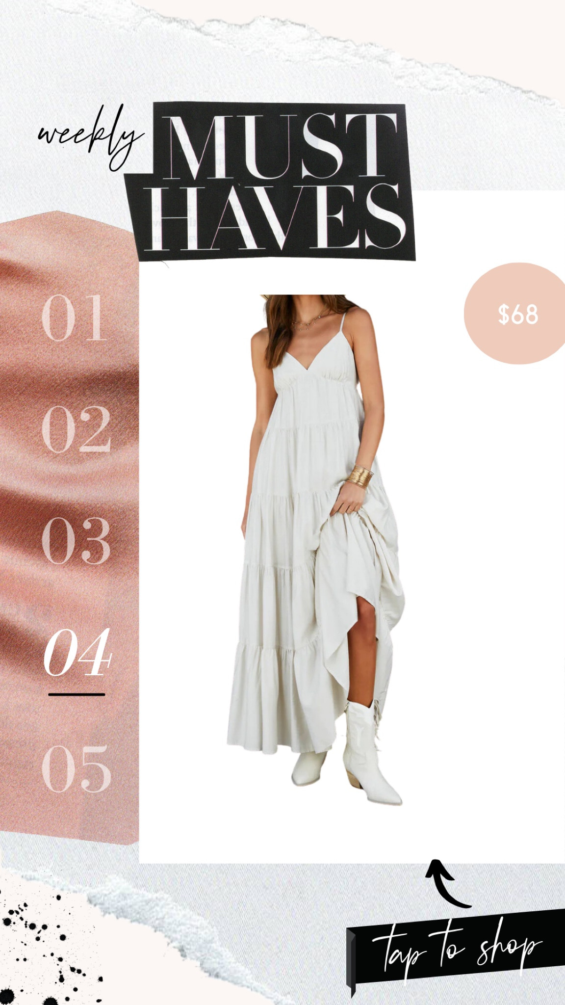 Boho neutral maxi dress - so cute for summer! 

Dress // medium 

#boho #vicidolls #midsize
